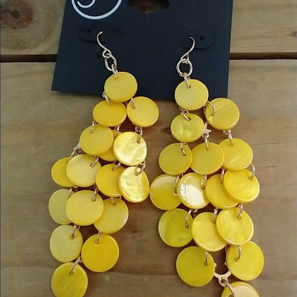 Designs by Jil yellow dangling earrings-NWT - Picture 1 of 9